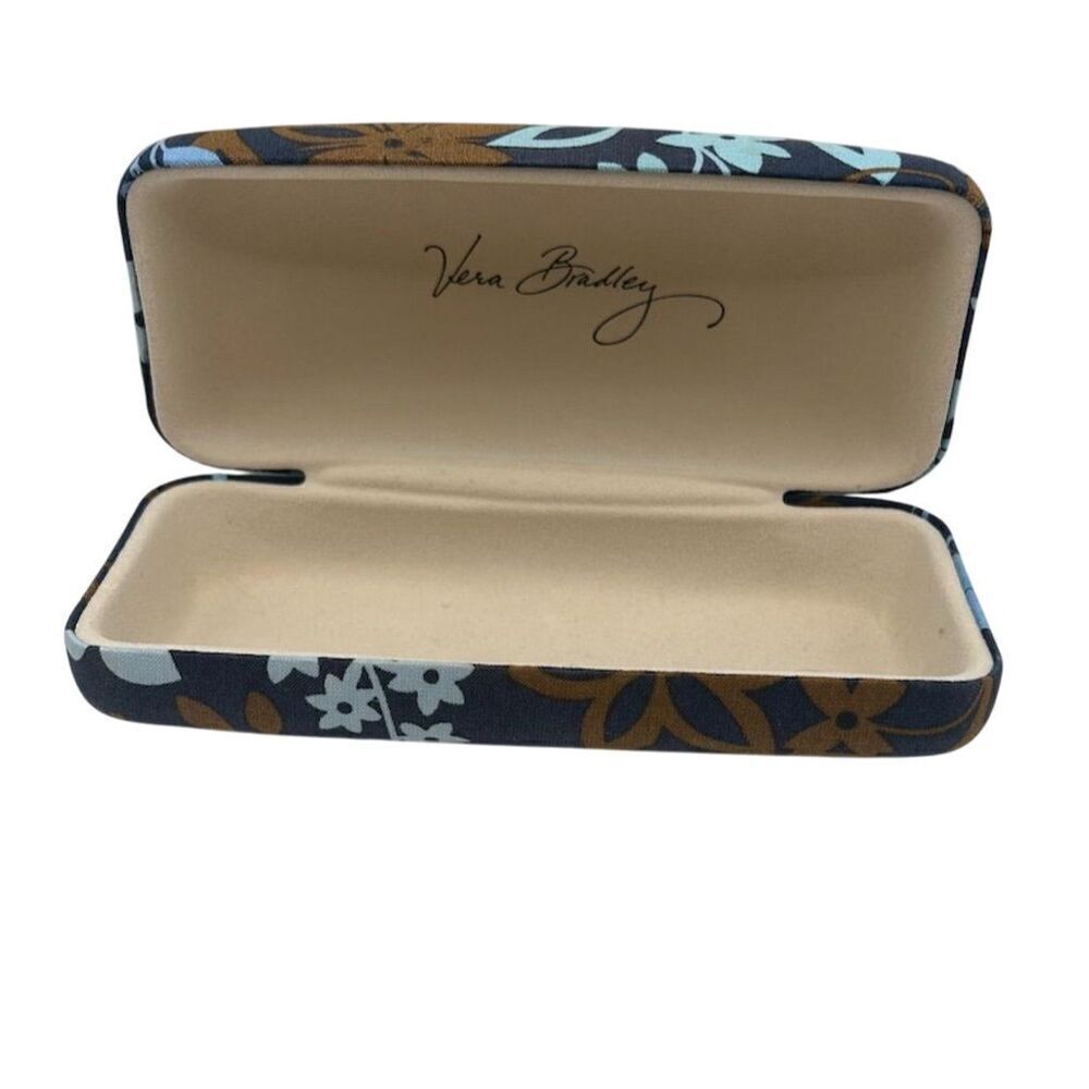 Vera Bradley Women's Floral Eyeglass Sunglass Case Floral Blue Brown OS - Picture 1 of 4